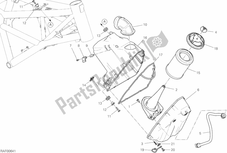 All parts for the Air Intake - Oil Breather of the Ducati Scrambler Icon Thailand USA 803 2019